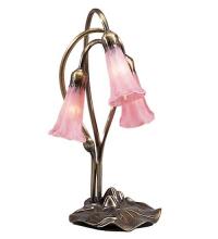 Meyda Blue 14728 - 16" High Pink Tiffany Pond Lily 3 Light Accent Lamp