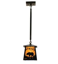 Meyda Blue 15742 - 7"Sq Bear at Dawn Mini Pendant