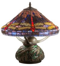 Meyda Blue 212524 - 17" High Tiffany Dragonfly Table Lamp