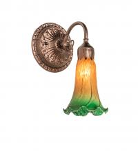 Meyda Blue 253600 - 5" Wide Amber/Green Pond Lily Victorian Wall Sconce