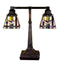 Meyda Blue 26419 - 19.5"H Prairie Wheat 2 Arm Desk Lamp