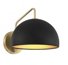 Savoy House Meridian CA M90094MBKNB - 1-Light Wall Sconce in Matte Black with Natural Brass
