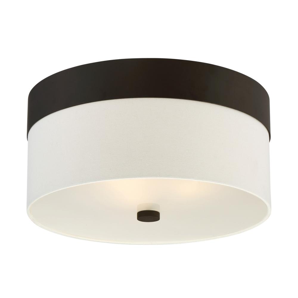 Libby Langdon for Crystorama Grayson 3 Light Dark Bronze Flush Mount