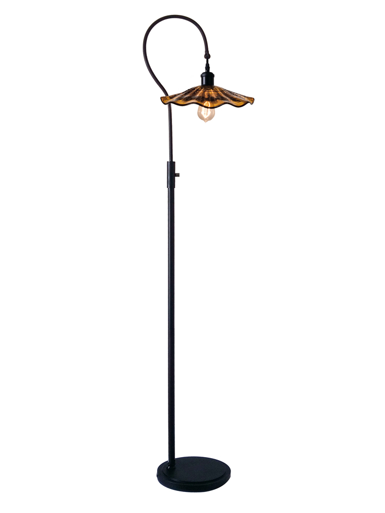 Burnt Sienna Hand Blown Art Glass Floor Lamp