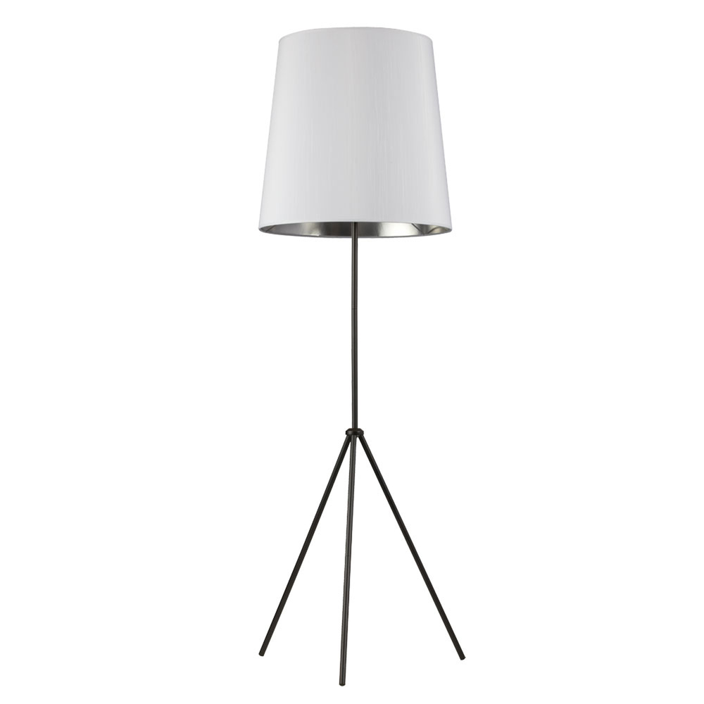 1LT 3 Leg Drum Floor Fixture With WH-SV Shd