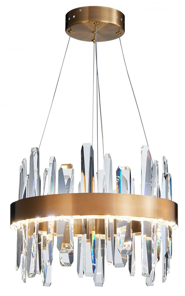 Stainless Steel and Crystal LED Chandelier