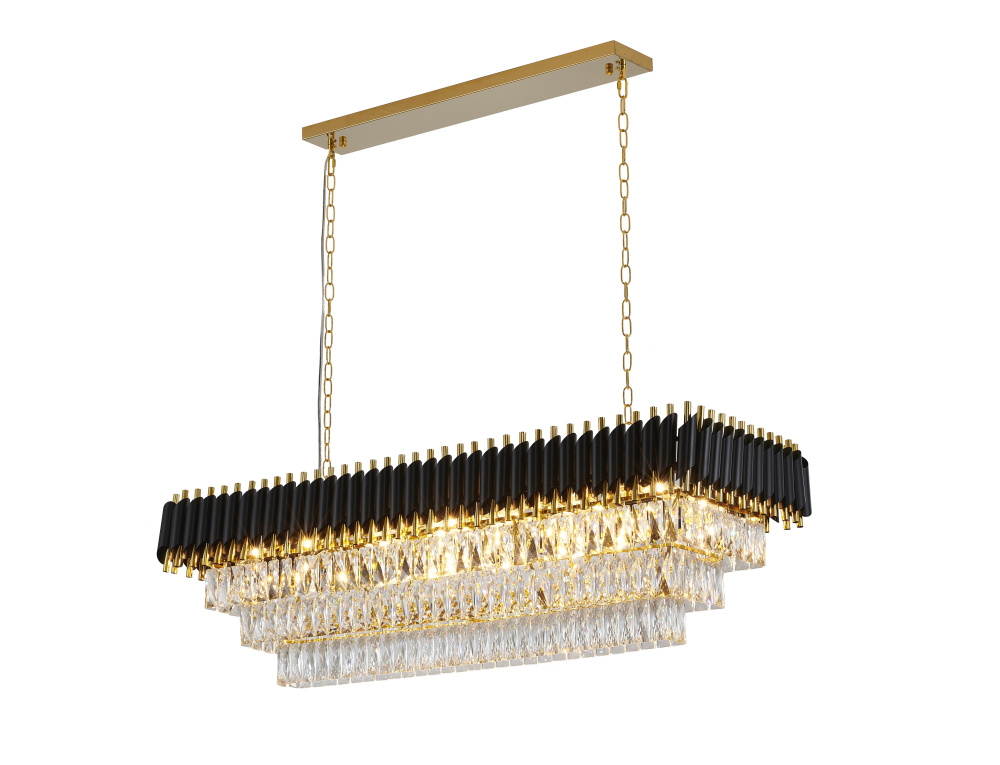 Black and Gold Rectangular Frame Chandelier