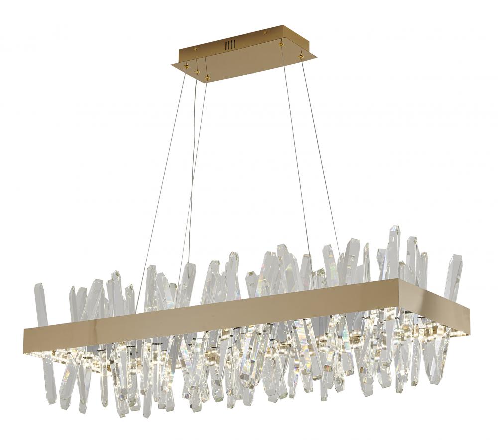 Stainless Steel and Crystal LED Chandelier