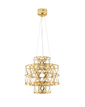 Bethel International MN51C16G - 40-Light Dimmable Gold Stainless Steel LED Chandelier in a 3-Tier Design
