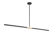 Matteo Lighting C64749MBAG - Lineare Matte Black and Aged Gold Brass Pendant