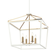 Matteo Lighting C67014WHAG - Mavonshire White + Aged Gold Brass Chandelier