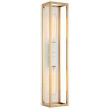 Matteo Lighting S15122WHAG - Shadowbox White + Aged Gold Brass Wall Sconce