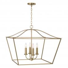 Capital Canada 350641MA - 4-Light Foyer Pendant Lantern in Matte Brass
