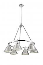 Golden Canada 3306-6 CH-PW - Orwell 6-Light Chandelier in Chrome with Pewter