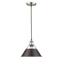 Golden Canada 3306-M AB-RBZ - Orwell 10" Wide Medium Pendant in Aged Brass with Rubbed Bronze