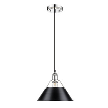 Golden Canada 3306-M CH-BLK - Orwell 10" Wide Medium Pendant in Chrome with Matte Black