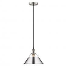 Golden Canada 3306-M PW-CH - Orwell 10" Wide Medium Pendant in Pewter with Chrome