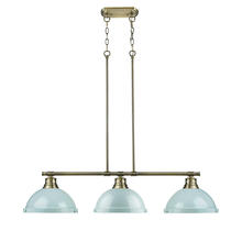 Golden Canada 3602-3LP AB-SF - Duncan 1-Light Pendant with Chain in Rubbed Bronze with Matte Black