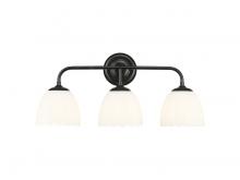 Golden Canada 6954-BA3 BLK-OP - Dorinda 3-Light Vanity Light in Matte Black with Opal Glass