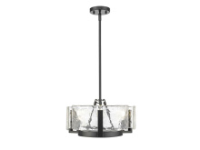 Golden Canada 3164-3 BLK-HWG - Aenon 3-Light Chandelier in Matte Black with Hammered Water Glass