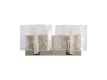 Golden Canada 3164-BA2 PW-HWG - Aenon PW 2 Light Bath Vanity in Pewter with Hammered Water Glass Shade