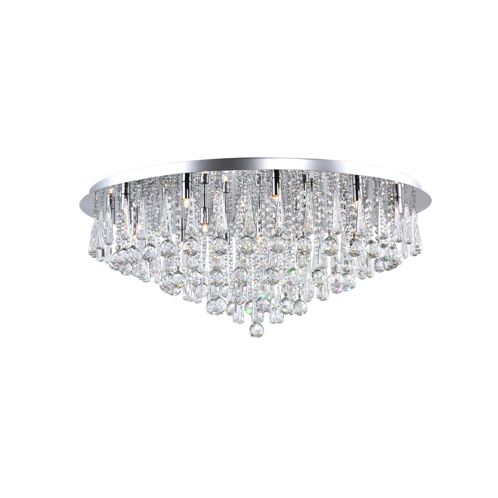 Brianna 21 Light Flush Mount With Chrome Finish