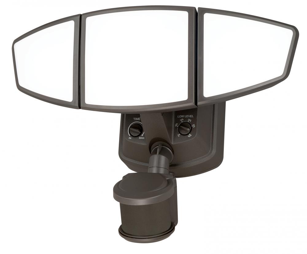 Omega 3L LED Motion Sensor Dusk to Dawn Outdoor Security Flood Light Bronze