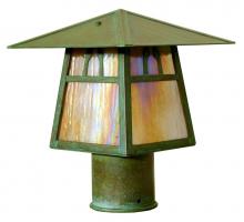 Arroyo Craftsman CP-8HTN-BK - 8" carmel post mount with hillcrest overlay