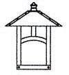 Arroyo Craftsman EW-9TGW-VP - 9" evergreen flush wall mount with t-bar overlay