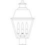 Arroyo Craftsman INP-10MRRM-AC - 10" inverness post mount with metal roof
