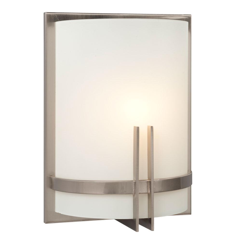 Wall Sconce - in Brushed Nickel finish with Frosted White Glass