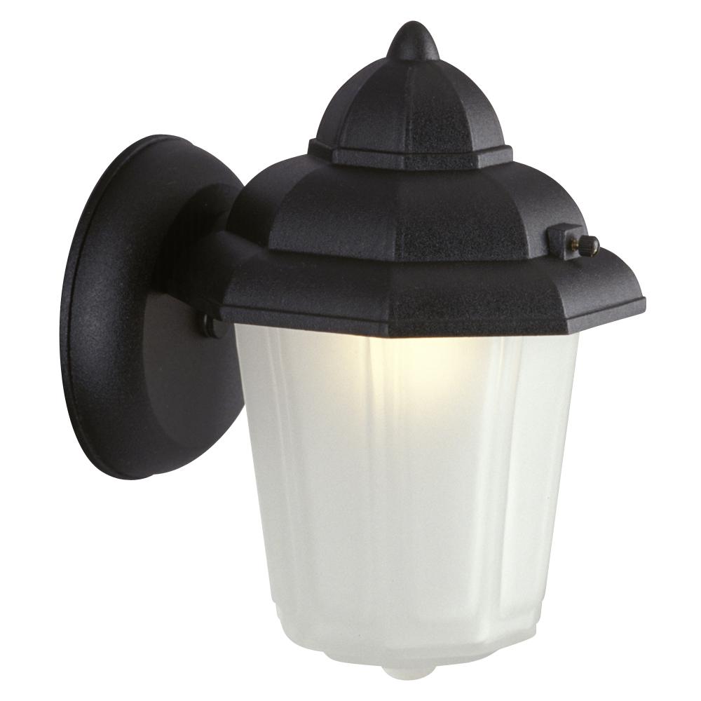 Outdoor Cast Aluminum Lantern - Black w/ Frosted Glass