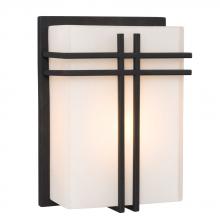 Galaxy Lighting 215640BK-118EB - Wall Sconce - in Black finish with Satin White Glass (Suitable for Indoor or Outdoor Use)