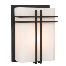 Galaxy Lighting 215640BK-113NPF - Wall Sconce - in Black finish with Satin White Glass (Suitable for Indoor or Outdoor Use)