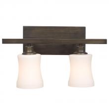 Galaxy Lighting 710152ORB - Two Light Vanity - Oil Rubbed Bronze with White Glass