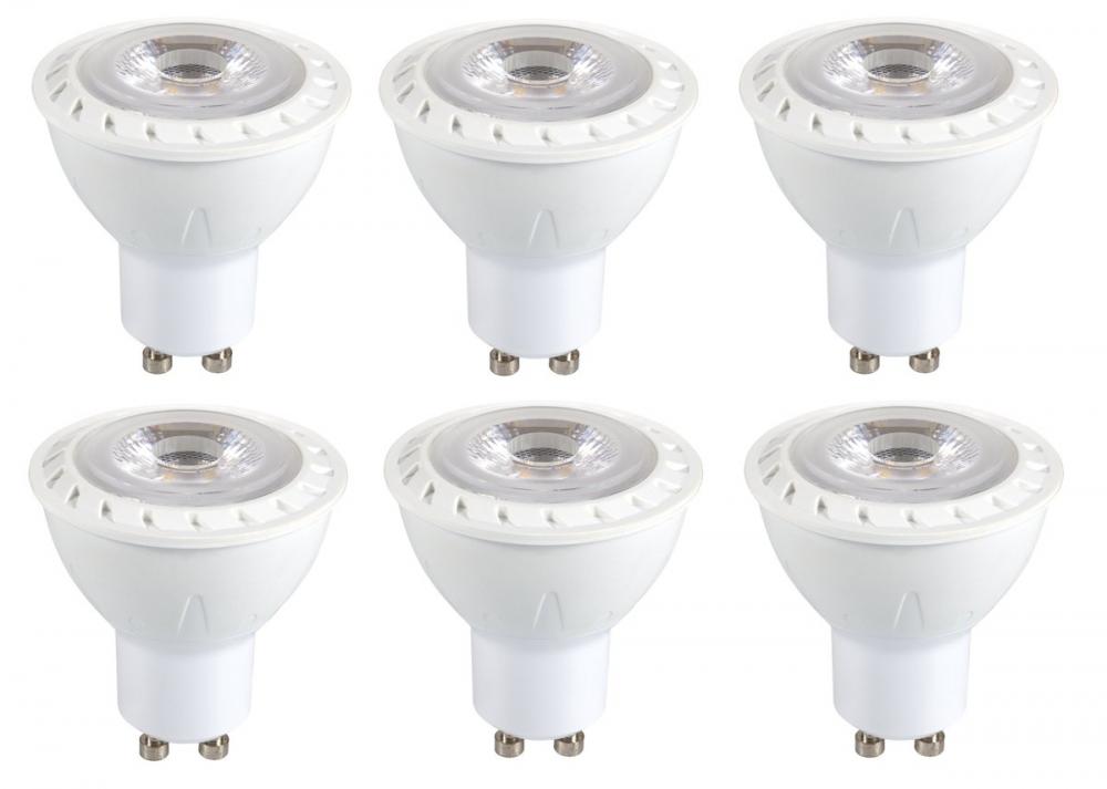 Dimmable 6.5W LED GU10 light bulb 3000K pack of 6