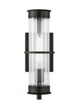 Visual Comfort & Co. Studio Collection 8626701EN7-71 - Alcona transitional 1-light LED outdoor exterior medium wall lantern in antique bronze finish with c