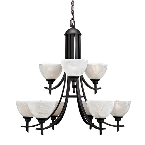 9 light two tier chandelier
