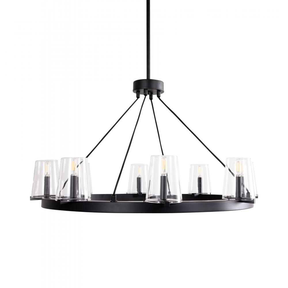 Cleo - 8 Light Round Chandelier in Black