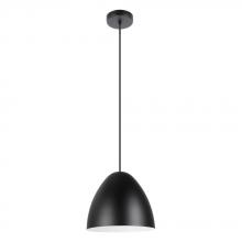 Eglo Canada 205419A - 1 LT Pendant w/ Black Finish & Black & White Shade