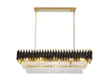 Bethel International Canada GL412C38G - Black and Gold Rectangular Frame Chandelier