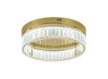 Bethel International Canada GL448FM16BR - 1-Light Brass Dimmable LED Flush Mount With Clear Crystals