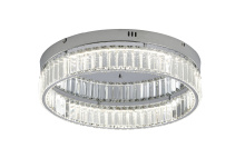 Bethel International Canada GL449FM20CH - 1-Light Chrome Dimmable LED Flush Mount With Clear Crystals