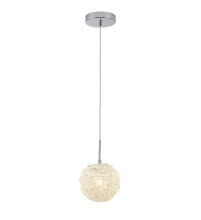 Bethel International Canada GL458P6CH - 1-Light Chrome Steel Single Pendant With Clear Crystal Beaded Ball