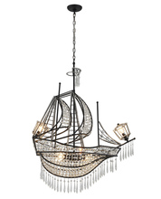 Bethel International Canada KO-59M-BLK - Matte Black Chandelier