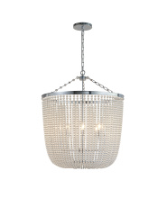 Bethel International Canada LA62C30CH - 8-Light Chrome Chandelier With Clear Beaded hanging Glass